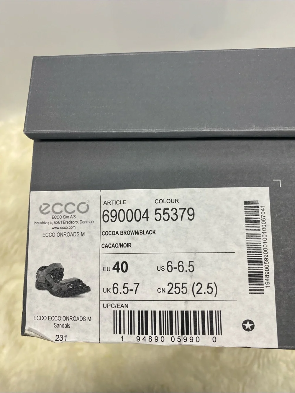 NIB! Ecco 690004 Men's Onroads Strappy Adjustable Brown Sandals Size6-6.5/EU40